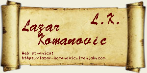 Lazar Komanović vizit kartica